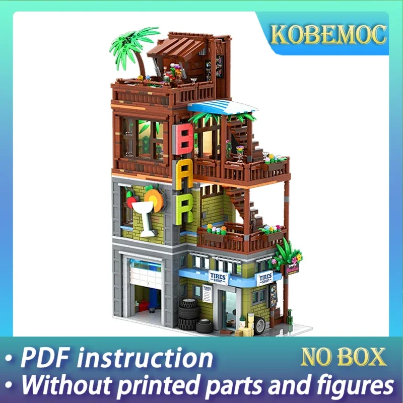 

Street View Model Moc Building Bricks Cocktail Bar & Tire Shop Technology Modular Blocks Gifts Christmas Toys DIY Sets Assembly