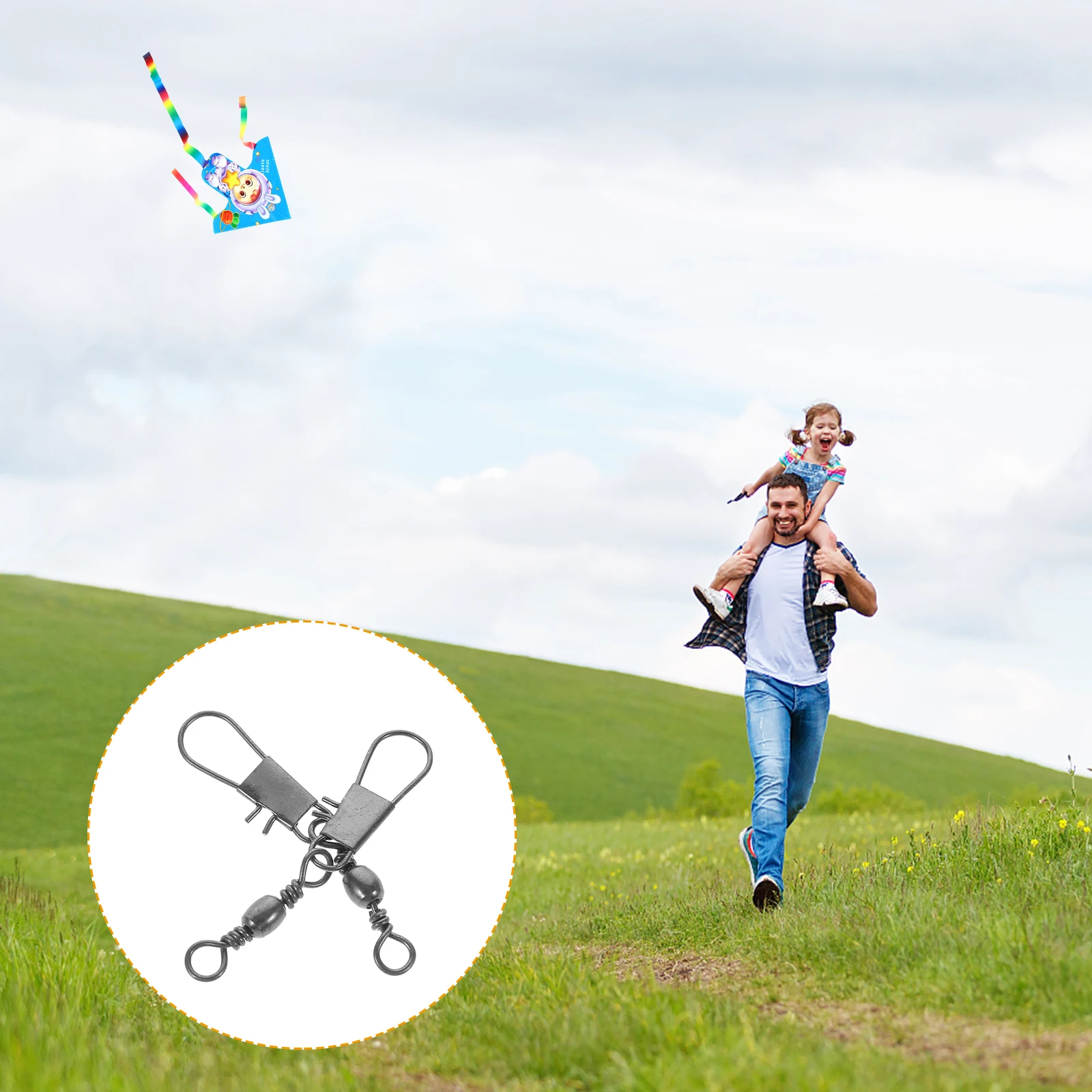 6 個凧コネクタ金属フック凧スプールベアリング交換部品車軸キャップ凧アクセサリー屋外楽しいスポーツコネクタ