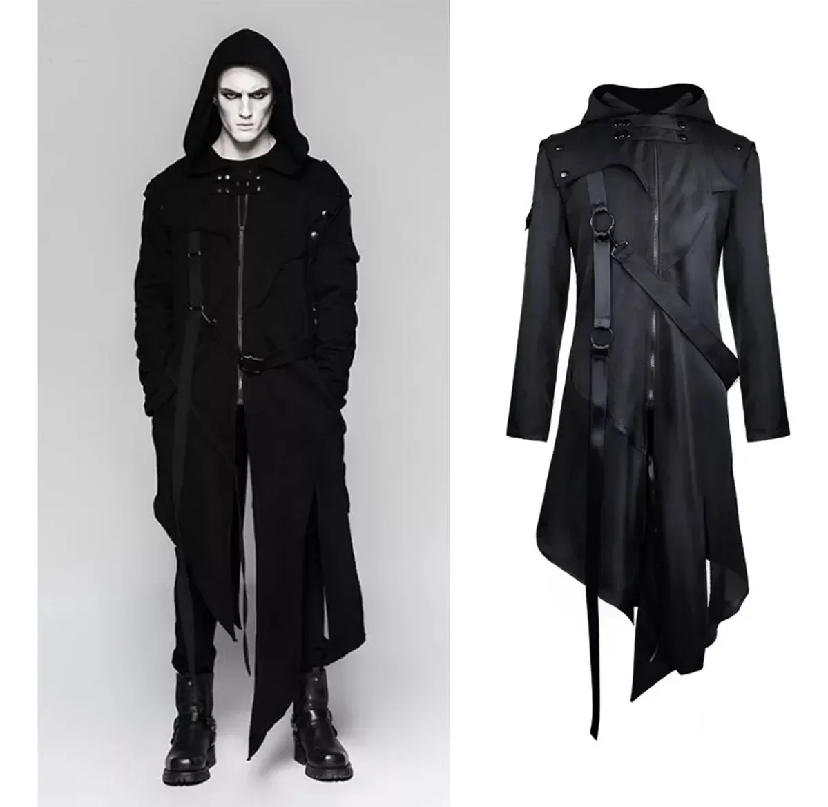 Steampunk Trench Coat Gothic Jacket Vintage Medieval Renaissance Plague Doctor Bird Mask Halloween Party Cosplay Costume view 3