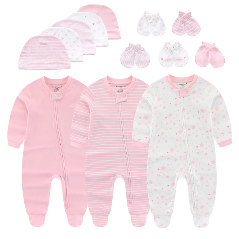 2022 Autumn Newborn 13Pcs Clothes Set Romper+Hat+Gloves Baby Boy Outfits Toddler Girl Cotton Jumpsuit Cap Mitten Infant Suit