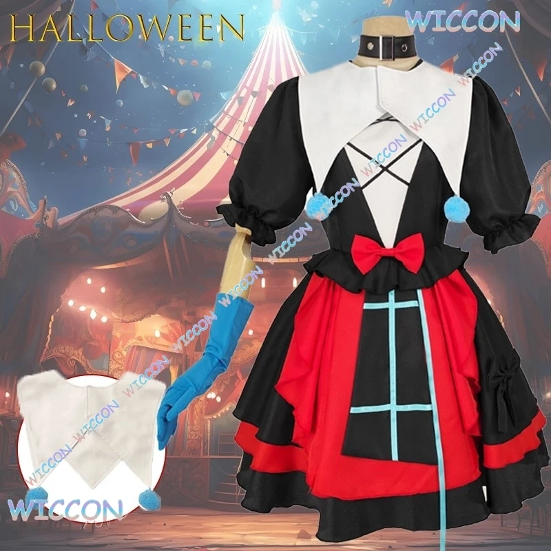 

OHaYo/Escape ужасающий ночной клоун косплей костюм спектральный Хэллоуин аниме наряд ужасов неправильная душа каваи Рождественский костюм