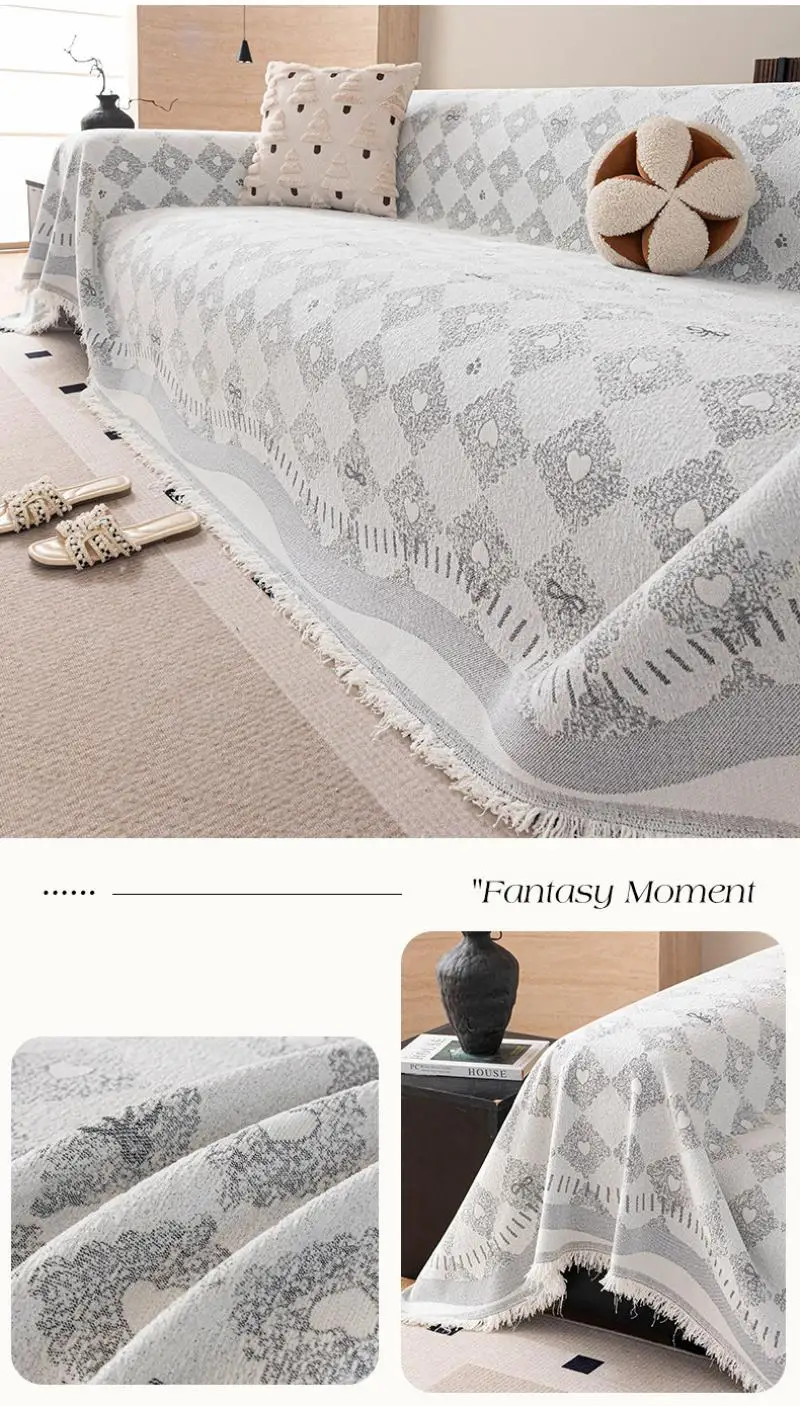 Chenille-Sofabezug Stoffdecke Ganzjahres-Kratzschutz Rutschfeste Abdeckungen Sofatuch Multifunktionale Dekorative Decken – Detail 8