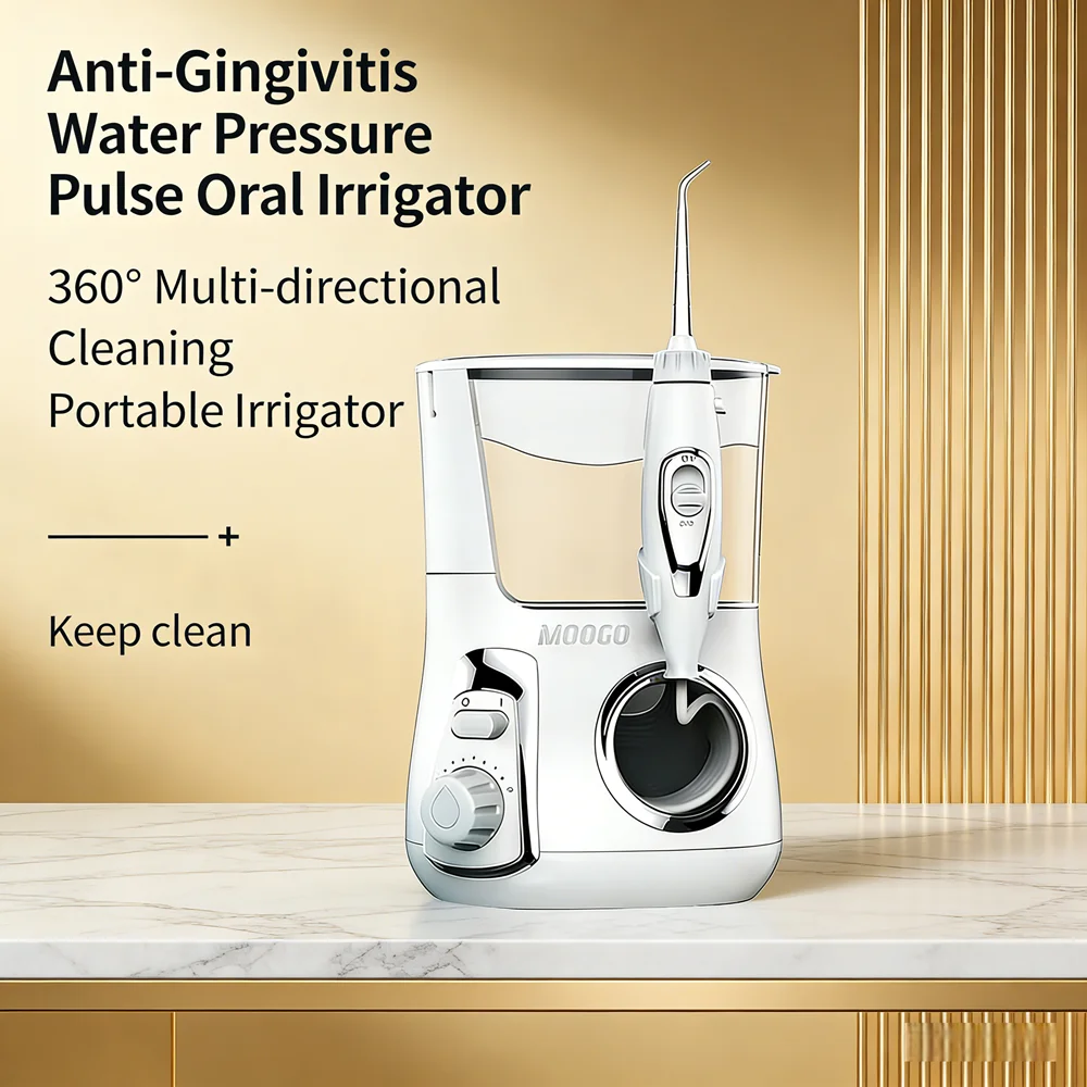 

Профессиональный ирригатор для чистки зубов, 10 режимов, 800 мл, электрический настольный ирригатор для полости рта с 5 сменными насадками для различных целей