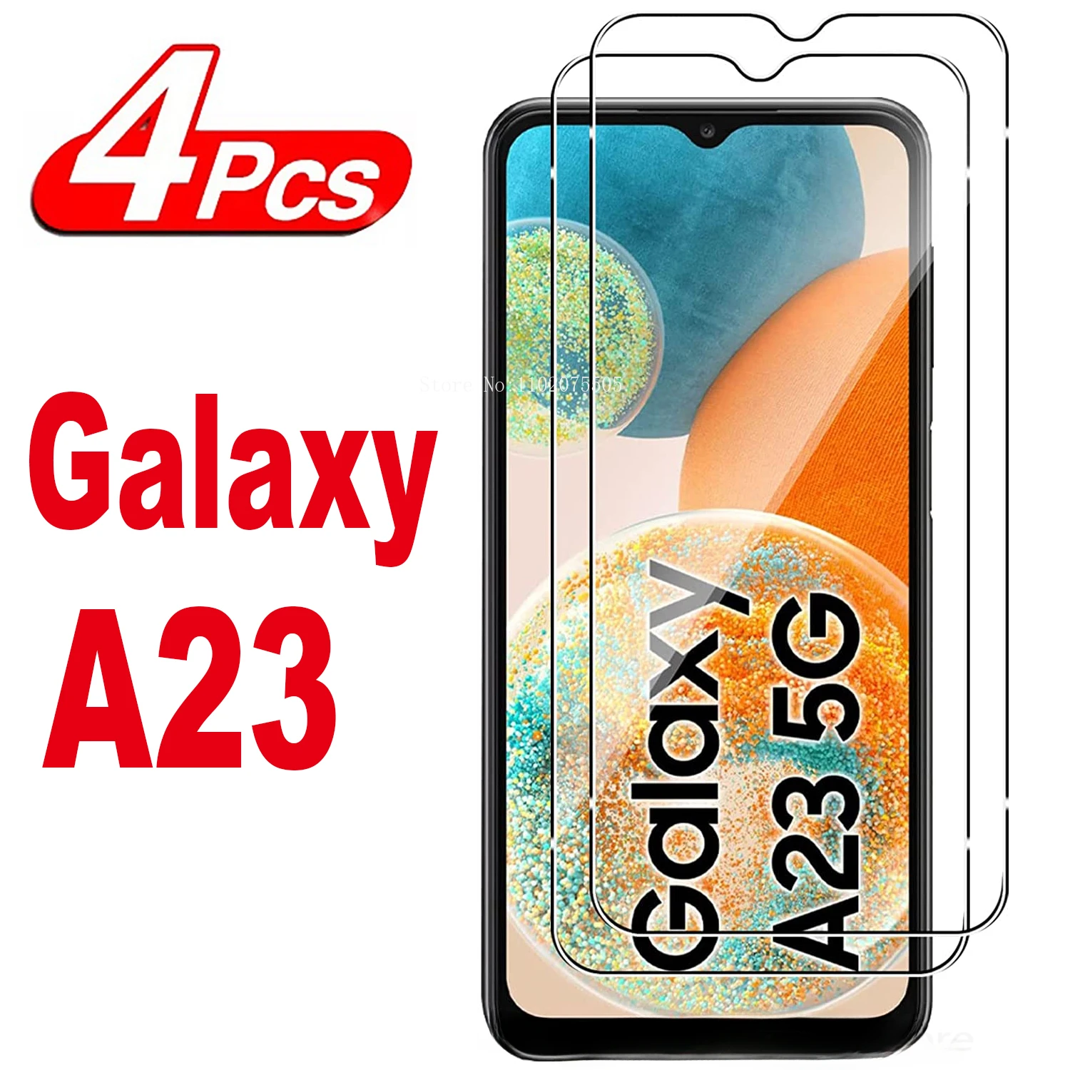 4Pcs  Full coverage protector Glass For Samsung Galaxy A23 A23-5G A33 A2 CORE Tempered Glass Film Anti-Shatter