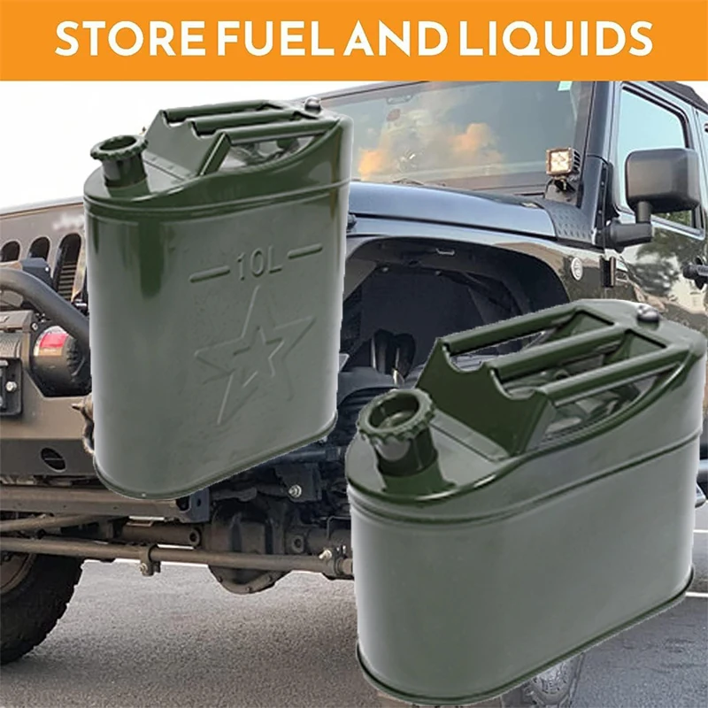5L/10L Grün Metall Gas Tank Kann Gas Kann Power Notfall Backup Tank Benzin Eimer für Motorrad Dirt