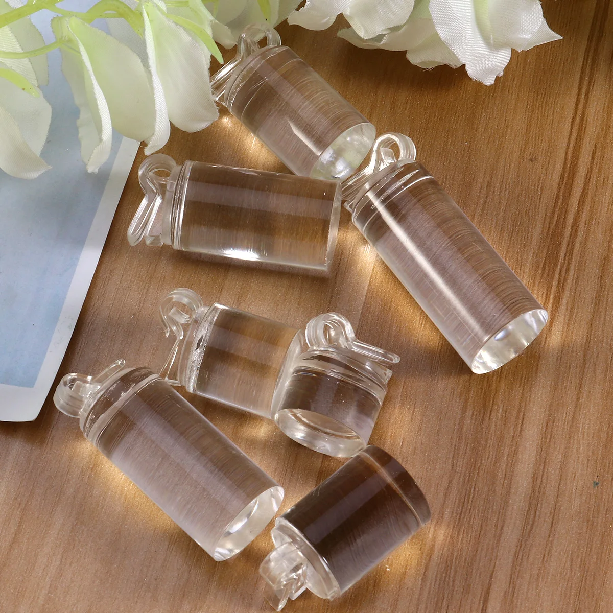

7 Pieces Ring Display Props Acrylic Rings Display Holder Transparent Organic Glass Rings Display Props