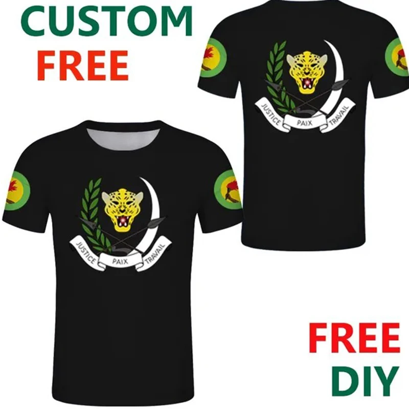 Camiseta personalizada de verano para hombre, camisa de Kinshasa ZAR Con emblema francés, Zaire, Con diseño de campo, ZA