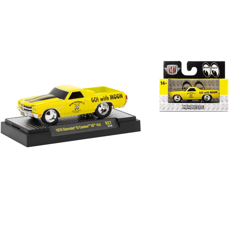 

M2 Machine 1:64 Mooneyes 1970 El Camino SS 4540, коллекция автомобильных моделей из сплава, украшение, совершенно новая посылка