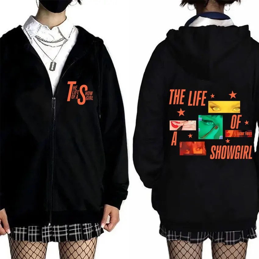 

The Life of A Showgirl Album 2025 Zipper Hoodie Men Women Fashion Casual Zip Up Jacket Unisex Fleece Cotton Zip Up Sweatshirt