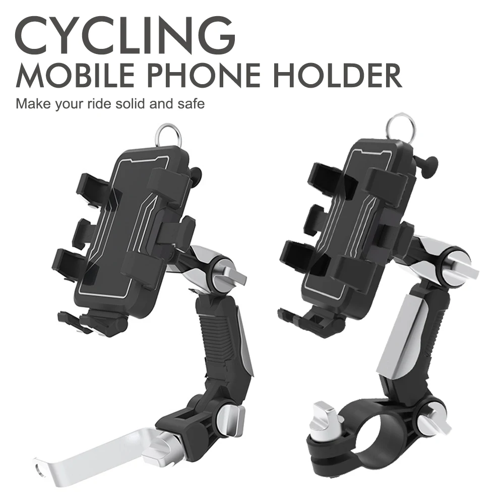 Cycling Motorcycle Mobile Phone Holder 360 Degree Rotation Adjustment Angle Upgraded Reinforced Base Firmly Locked