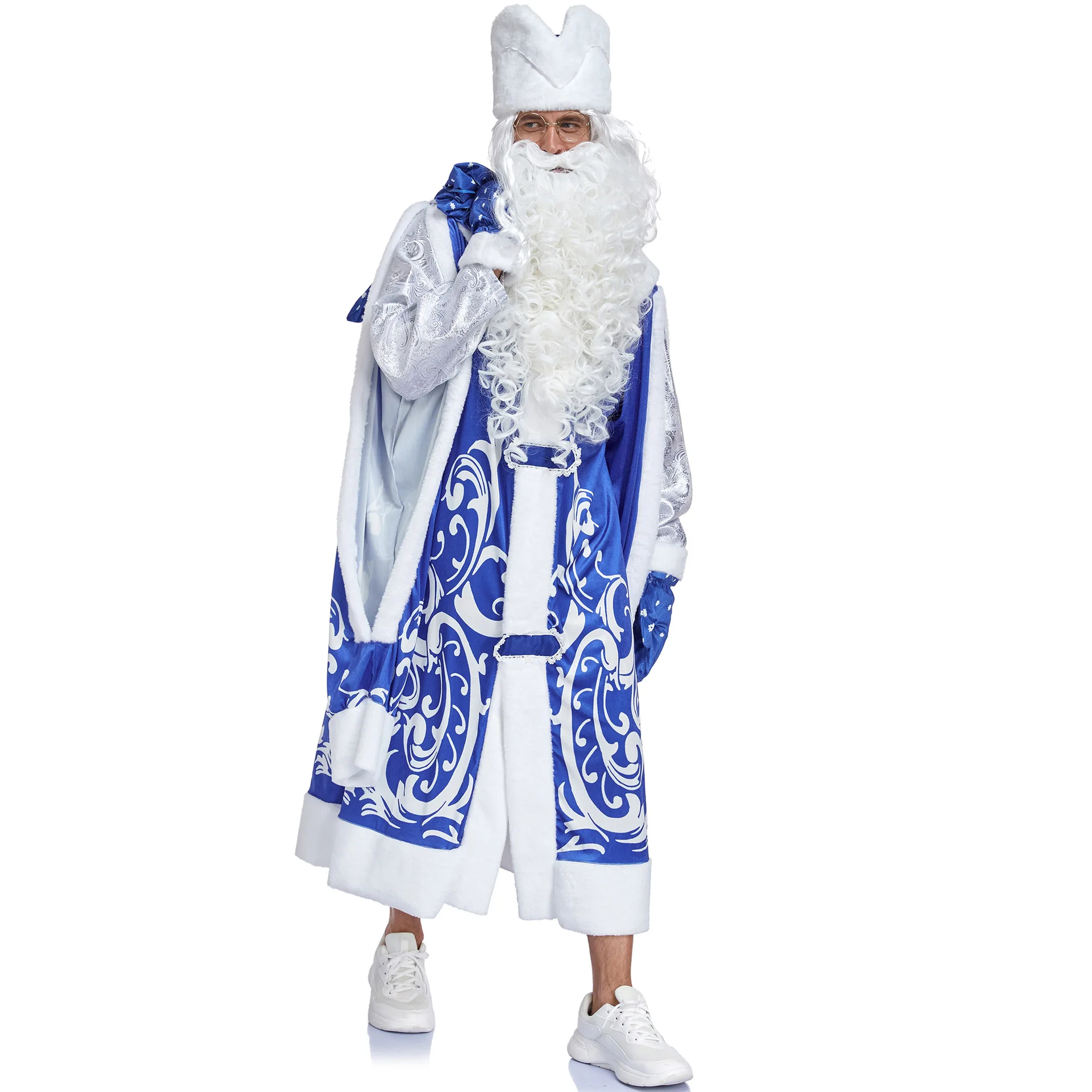 Costume de Père Noël Rouge ou Bleu – Ensemble Complet – photo 12