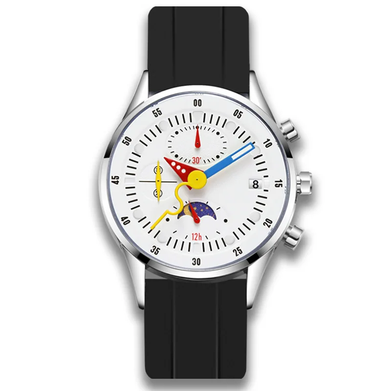 Creativity Niche Design Multifunctional Quartz Watch Men Simple Moon Phases Hot Selling Creative Design Unique Men Cool Clock
