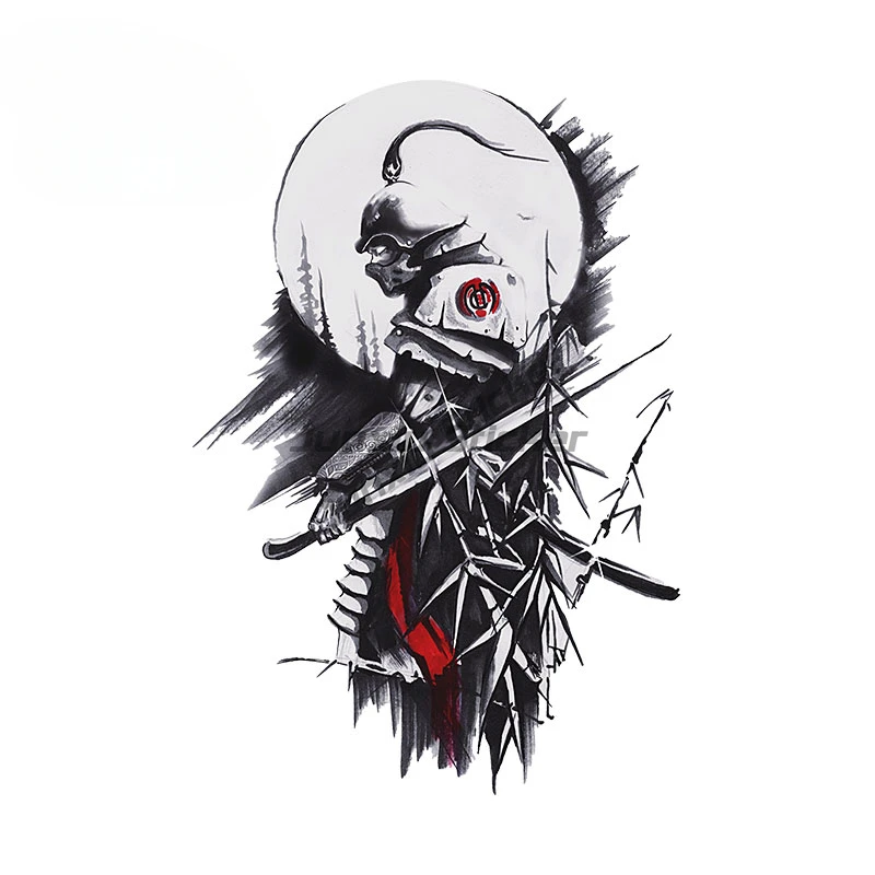 Classic Design Personality Ink Style Black White Bamboo Car Sticker Waterproof Fashionable Decals Scratch-Proof Decor
