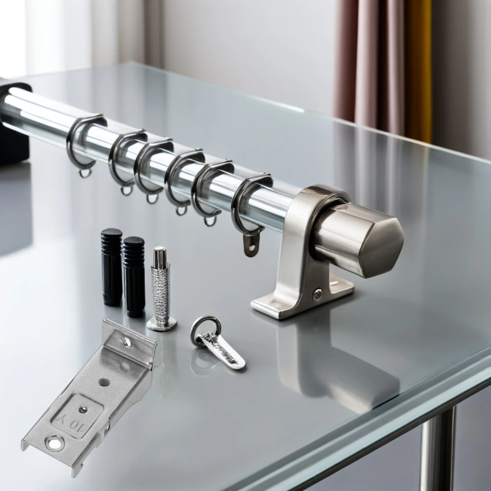 

10Pcs Stainless Steel Curtain Track Brackets Wide Stable Mounting Hardware Vertical Blinds Roller Shade Support Ceiling Drapery