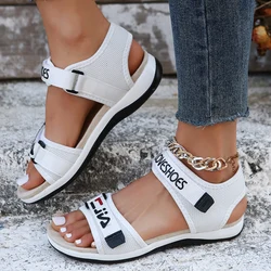 Sandalias planas deportivas para mujer, Zapatos informales de moda, zapatillas de malla para caminar, correr, playa, tendencia, 2023