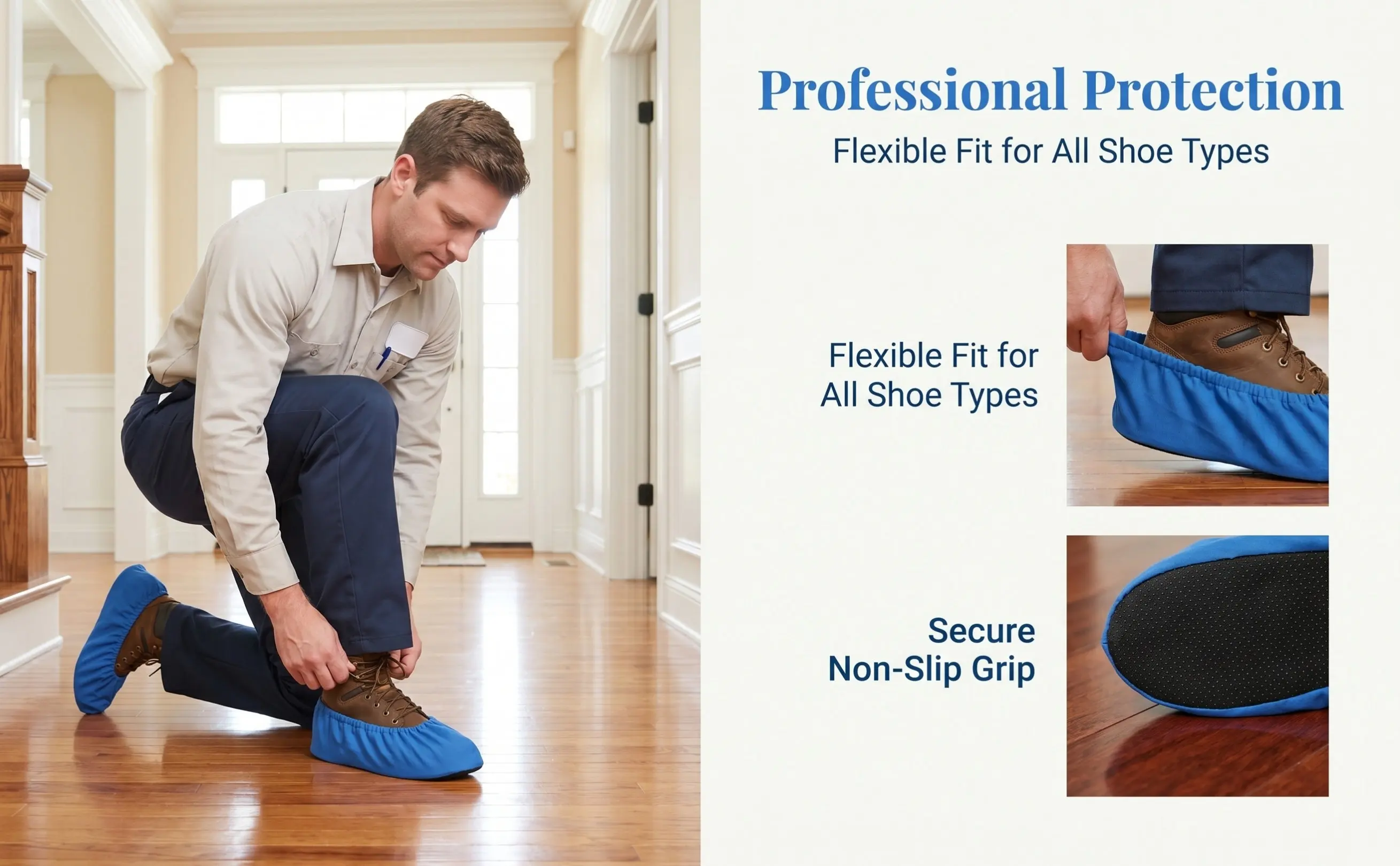 3Pairs Breathable Shoe Covers Washable Cloth Non-Skid Dustproof Shoe Protective Covers Easy to Wear Carry for Home Factory