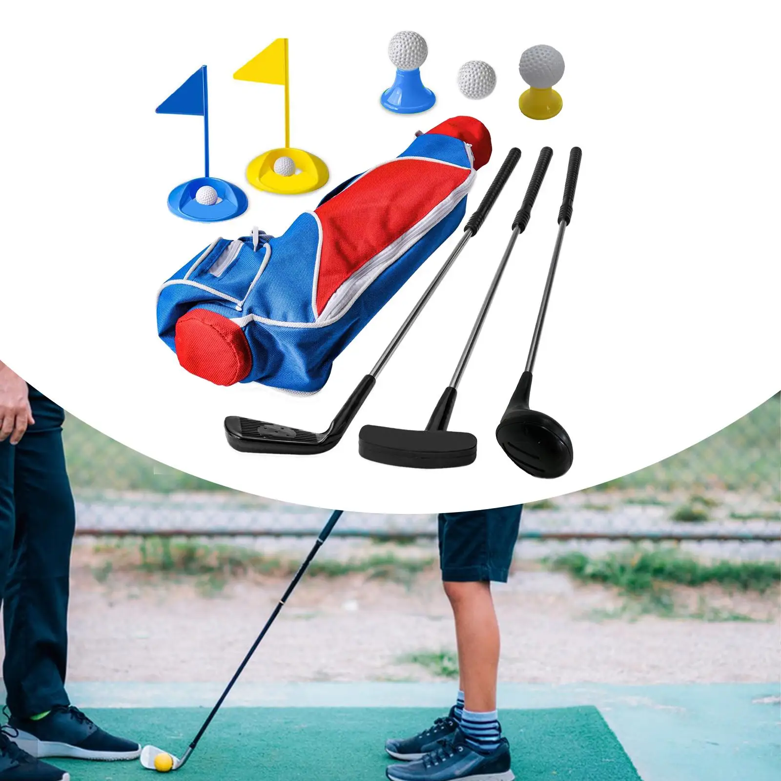 

Детский набор клюшек для гольфа, легкие 3-разные клюшки, образовательные для домашних игрушек с мячом, садовая практика взаимодействия родителей и детей
