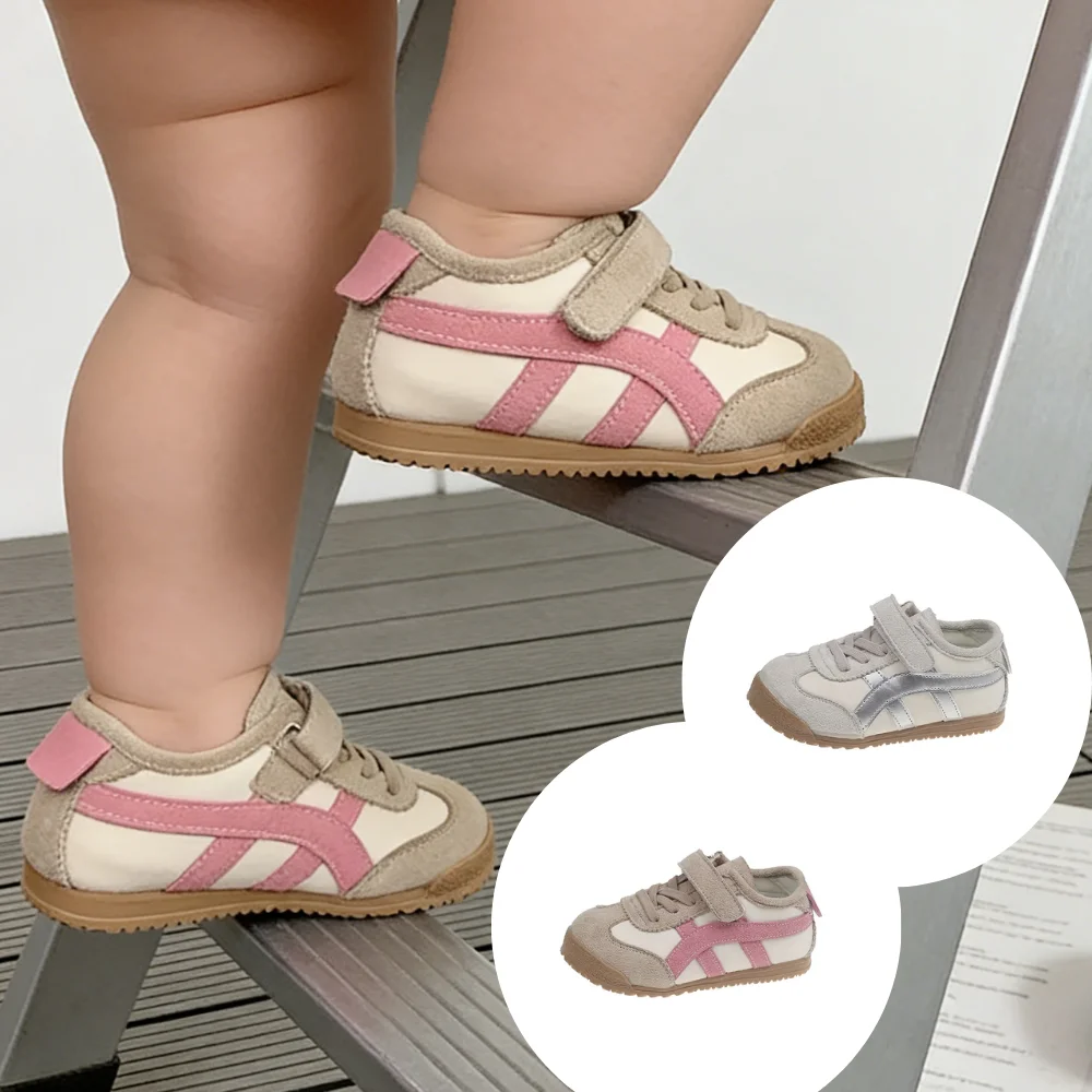 

Детские спортивные кроссовки 2026 года, розовые, нескользящие, с устойчивой конструкцией, на липучках, мягкие, легкие, идеально подходят для широких и полных стоп