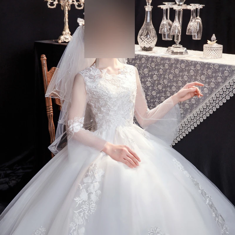 Customized White Ball Gown Women Wedding Dresses Appliques Tulle Bridal Gowns Formal Occasion Vestido De Noiva Robe Mariage