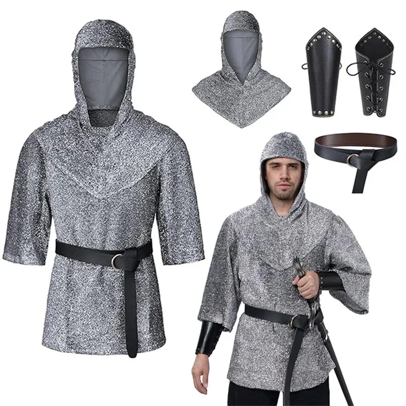 

Medieval Knight Templar Cosplay Costume Shirt Medieval Renaissance Outfits Suit Movie Cosplay Vintage Retro Role Play Party