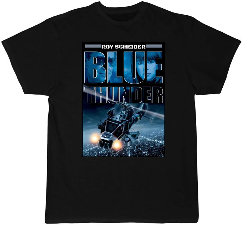 Blue Thunder T Shirt Roy Scheider 80\'s Classic Poster Art New long or short sleeves