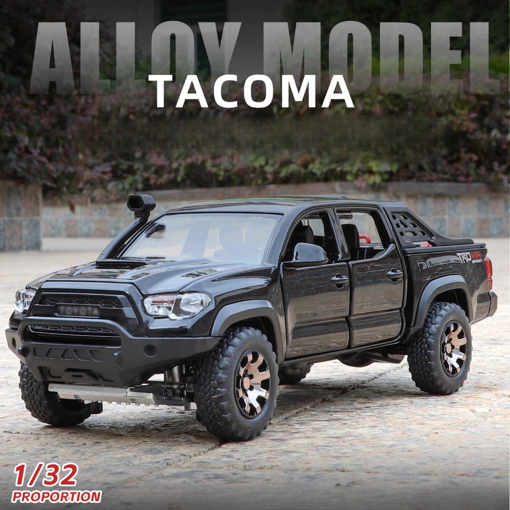 1: 32 Tacoma RAM Mammoth alliage tout-terrain véhicule moulé sous pression modèle jouets voiture son lumière tirer vers les portes ouvertes ornement pour garçon cadeau