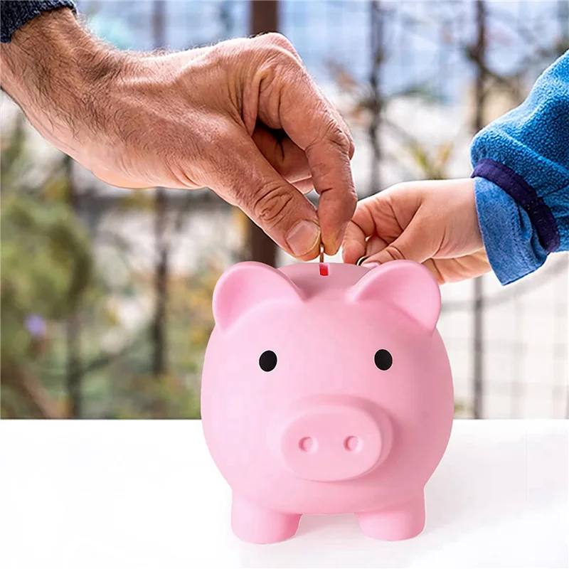 

3X Large Piggy Bank, Unbreakable Plastic Money Bank, Coin Bank For Girls And Boys, Practical Gifts For Birthday(Pink)-AT36