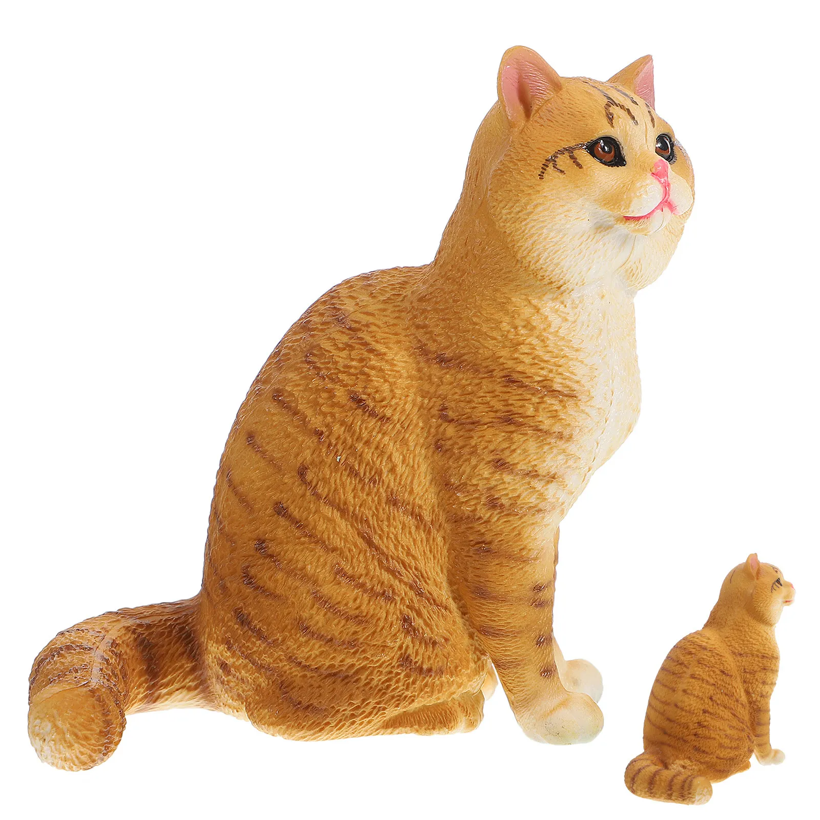 

Simulation Cat Figure Solid Hard Plastic Realistic Lifelike Animal Decoration Classroom Garden Display Small Short Hair Cat