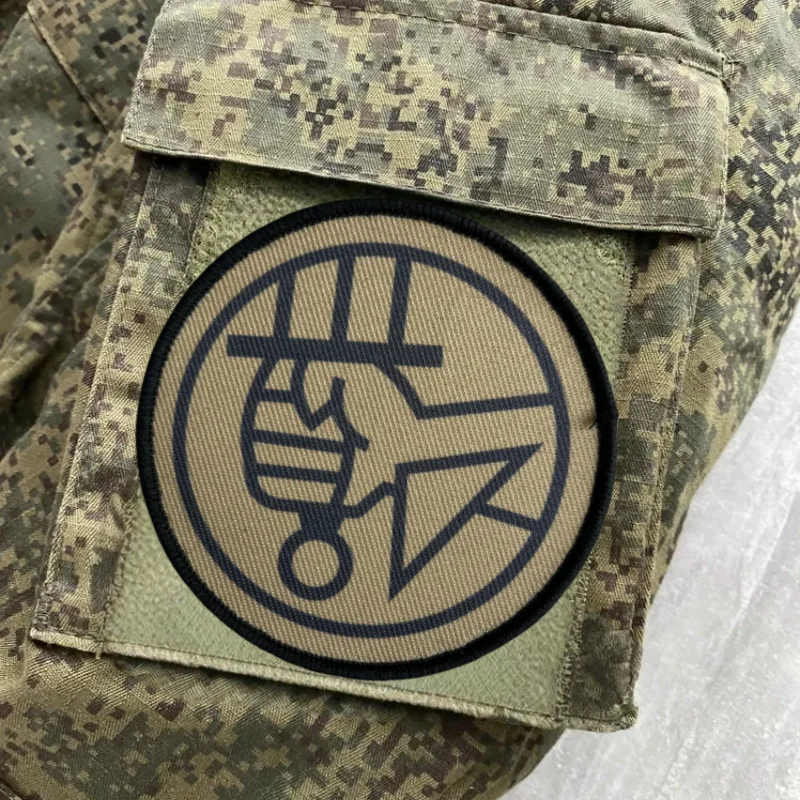 Hellboy bprd crista impressão remendo colete tático gancho & loop braçadeira mochila decorativa moral crachá adesivo remendos para roupas