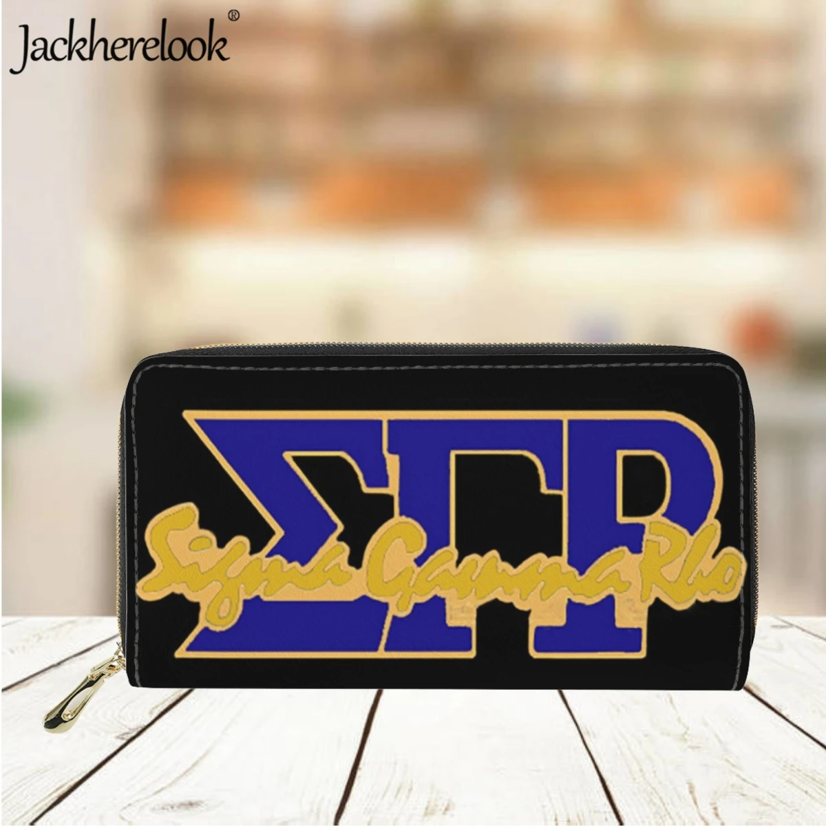 Jackherelook Fashion Hot Women's Leather Wallet Sigma Gamma Rho Sorority 1922 Design Bank Card Holder Purse for Ladies Money Bag