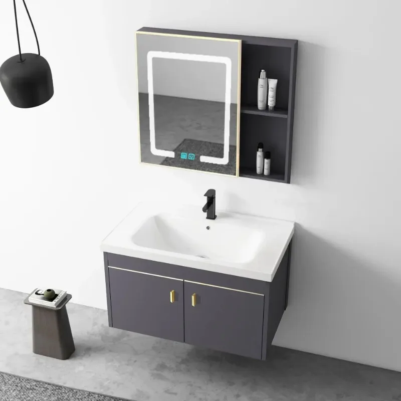 Modern Bathroom Cabinet Vanity Mirror Accsesories Makeup Washbasin Organizer Items Wall Mounted Sink Top Luxury Furniture