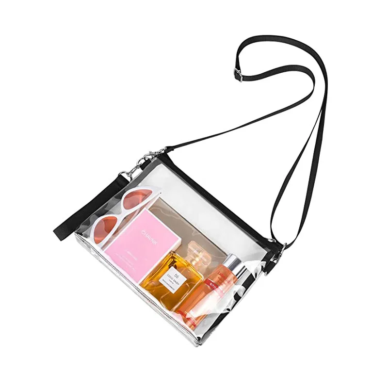 New Transparent PVC Crossbody Bag Waterproof Coin Purse Stadium Sports Bag Portable Storage Bag