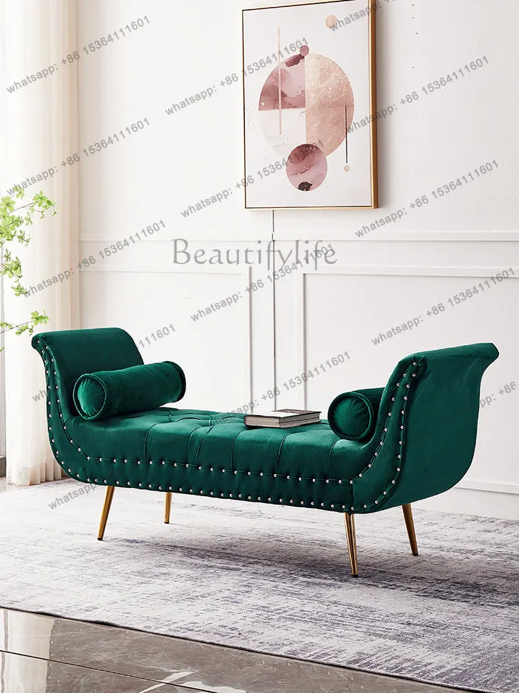 American fabric bedside stool small apartment bedroom cloakroom sofa stool