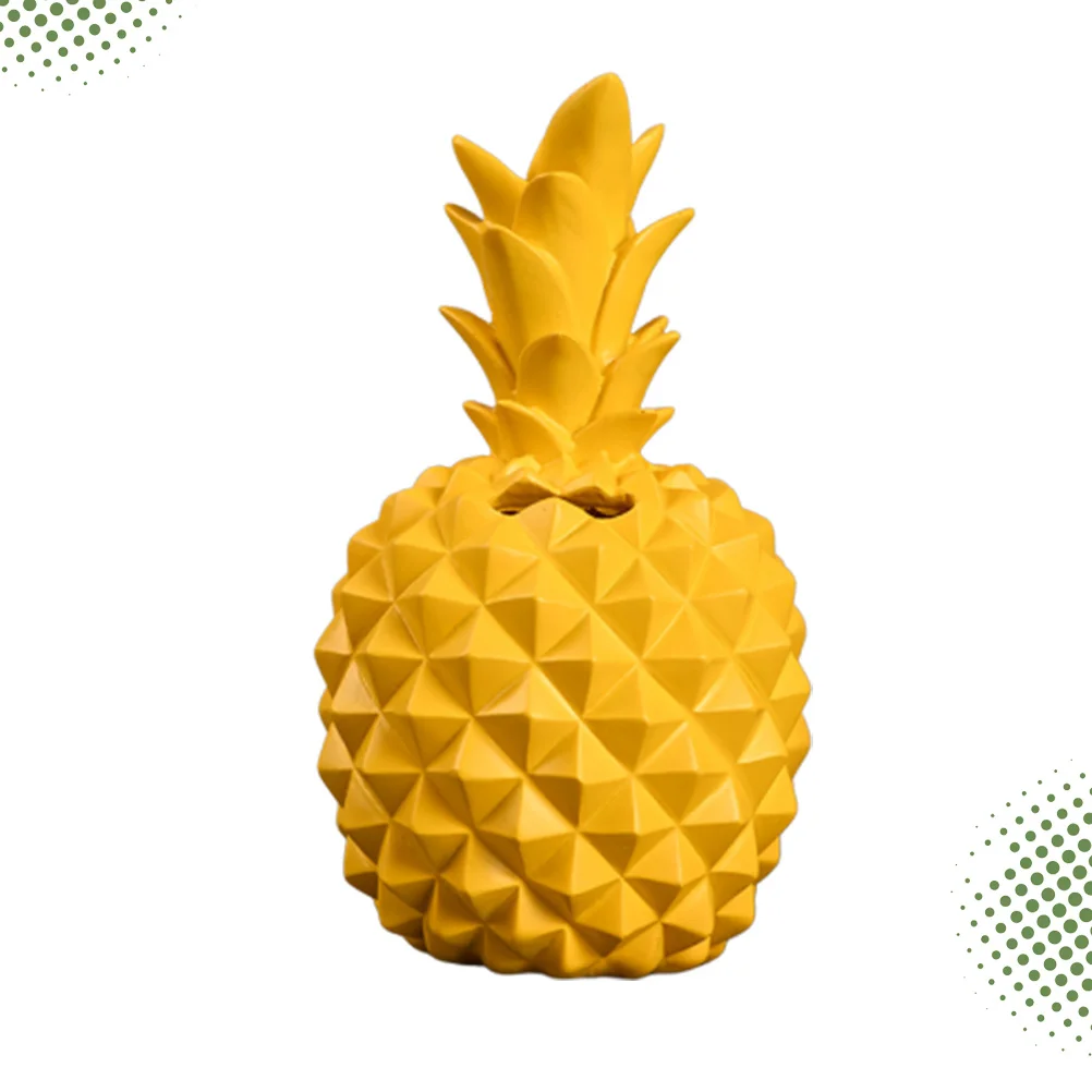 

Resin Pineapple Shape Saving Pot Creative Coin Bank Personalized Money Storage Pot Simple Desktop Decor (Yellow)
