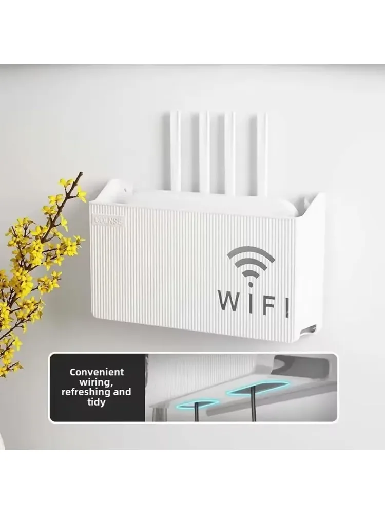 1 Stück Wandmontierte WLAN-Router-Halterung ABS Aufbewahrungsbox Router-Regal Kabel- und Stromhalter Organizer-Box für Wohnzimmer