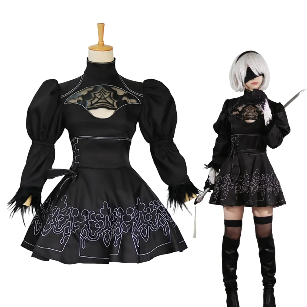 

Nier Automata Cosplay Costume Yorha 2B sexy Outfit Games Suit Women Role Play Costumes Girls Halloween Party Fancy Dress