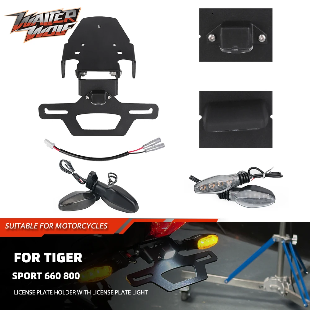 

Adjustable Foldable Rear Tail Tidy Fender Eliminator Kit For Tiger Sport 660 800 License Plate Holder Turn Signal Light Flasher