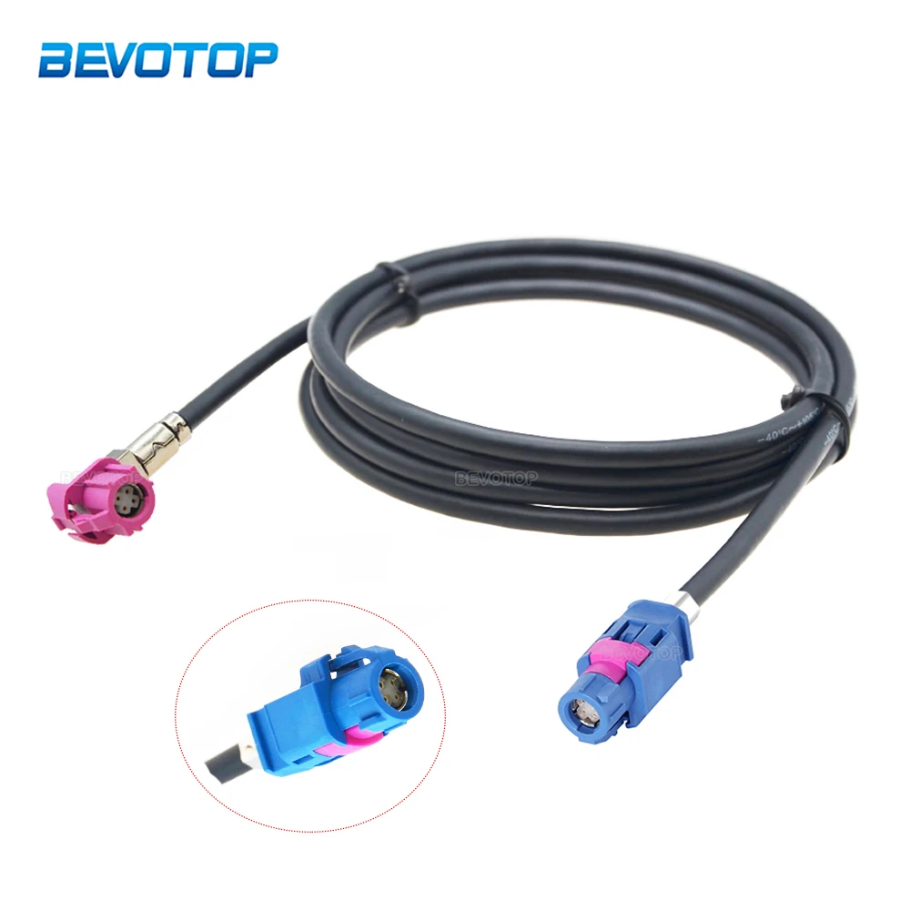 

1Pcs HSD Cable USB Electric Wire Cable FAKRA C to H Connector HSD LVDS 4 Pin 4-Cores Cable for Benz BMW Audi Tesla VW 10CM-10M