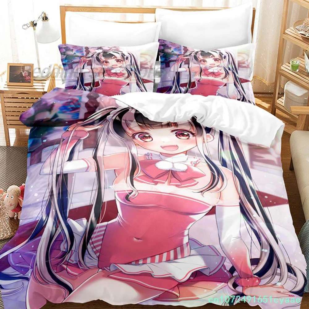 New Nyubara Reona Bedding Set Single Twin Full Queen King Size Bed Set Aldult Kid Bedroom Duvetcover Sets 3D Print Anime 2022