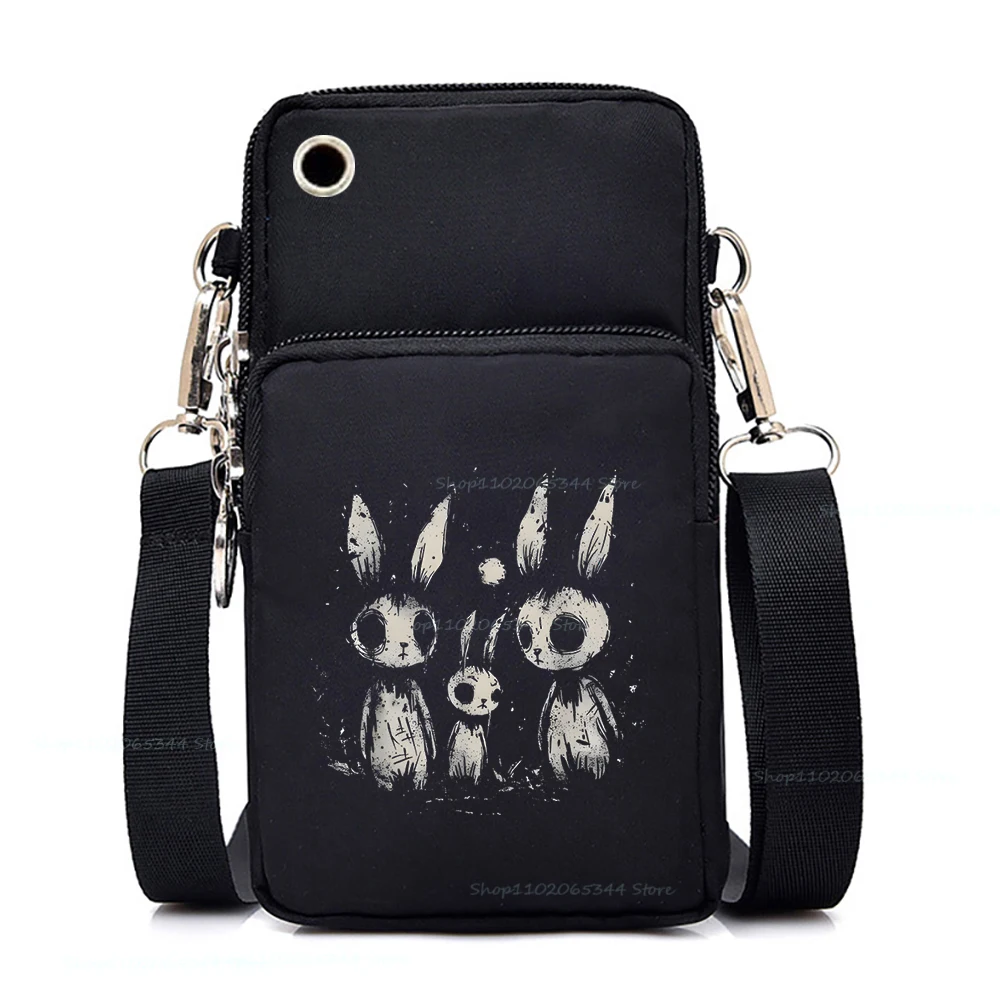 Cute Rabbit Graphics Shoulder Bag Women Mini Mobile Phone Bag Cartoon Bunny Messenger Purse Easter Teenager Small CrossBody Bags