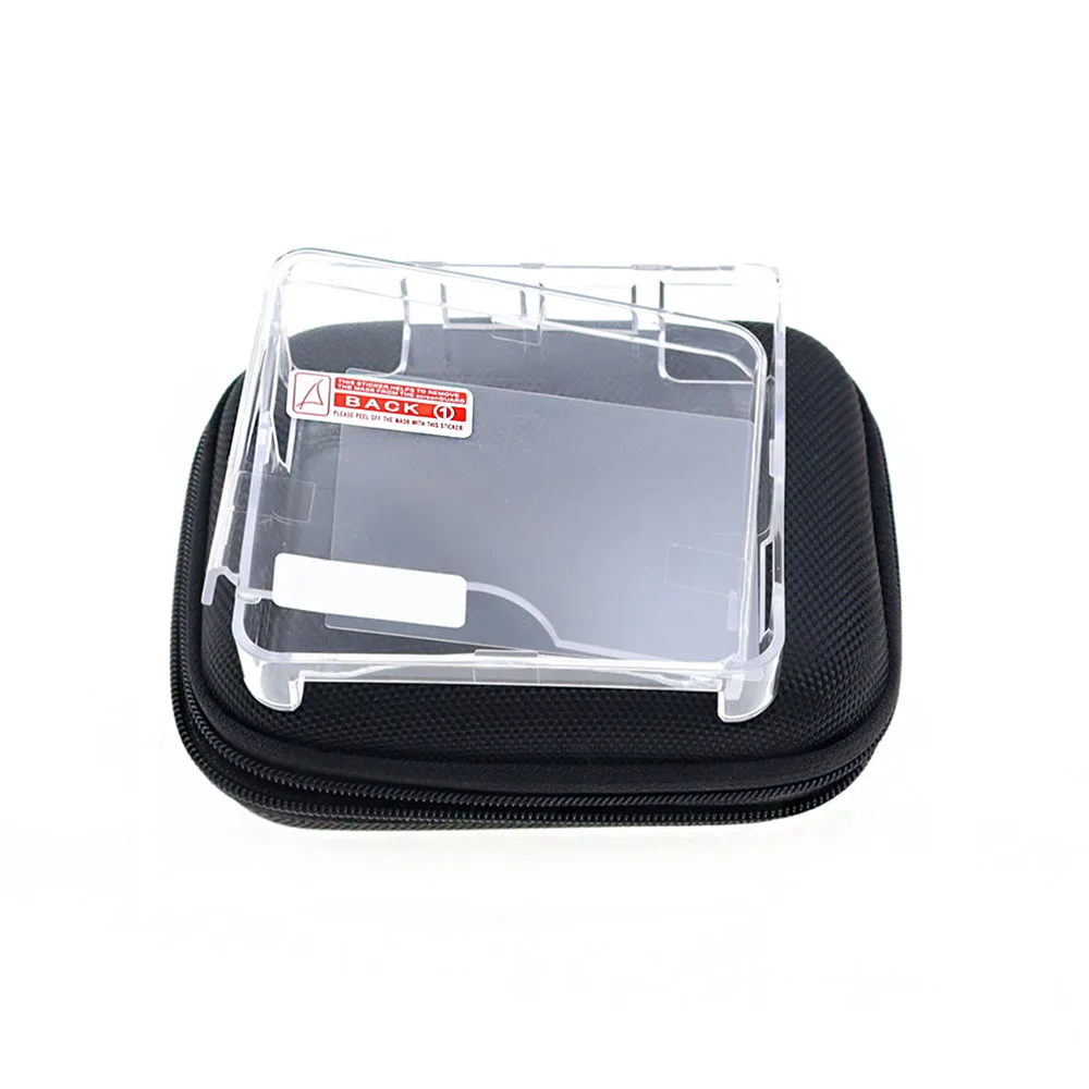 For GBA SP Game Console Carrying Pouch Travel Case Bag+Clear Protective Shell & Screen Protector Film