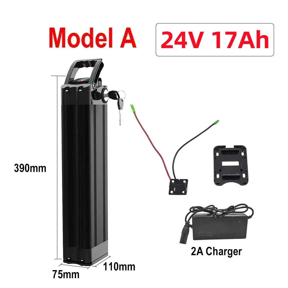 48V 36V 24V Vouwfiets Batterij 20Ah 17Ah 15Ah 13Ah Ingebouwde Bms voor Zilvervisjes 250W-1000W Bafang Motor Kit met 2A Lader
