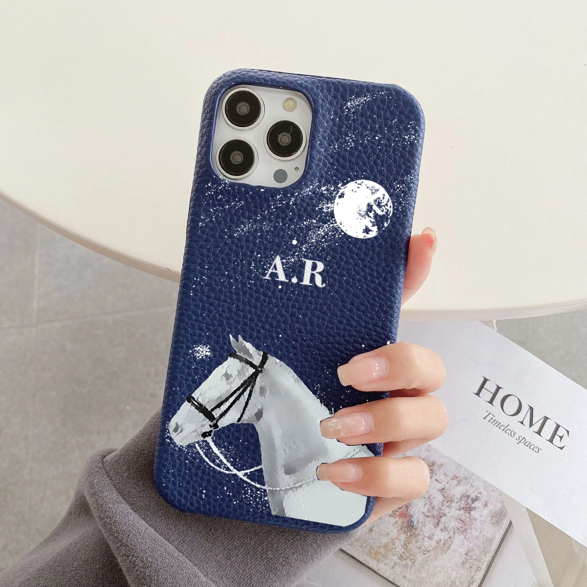 

Personalised Customized Name Leather Case For iPhone 16 14 13 12 11 Pro Max Initials Letters kafr saya Cover 13 14 15 Pro Max