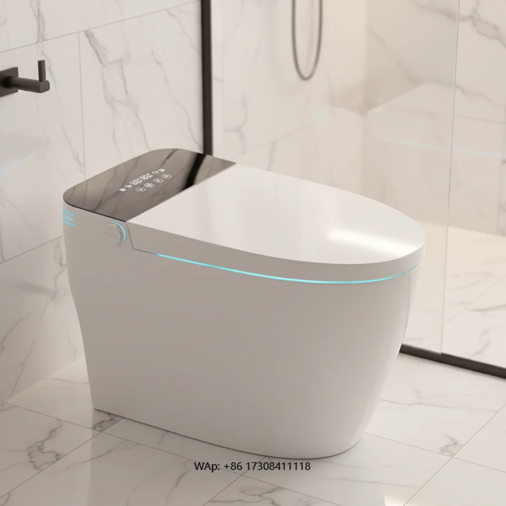 

Home Ceramic Wall Hung Toilet - Automatic Flush Heated Seat Radar Sensor Remote Control Smart Toilet Modern Toilets
