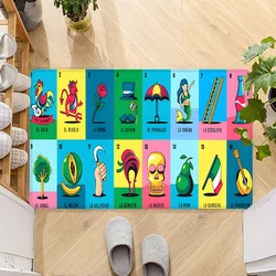 Mexican lottery pattern Door Mat Entrance Non-slip Doormat Washable Kitchen Carpet Hallway Rugs Bathroom Bath Door Mats