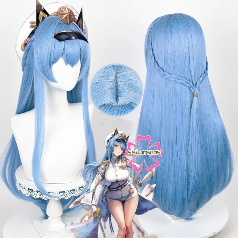 Nikke The Goddess of Victory Helen Helm Cosplay Wig 85cm Wig Blue Wig Cosplay Anime Cosplay Wigs Heat Resistant Synthetic Wigs