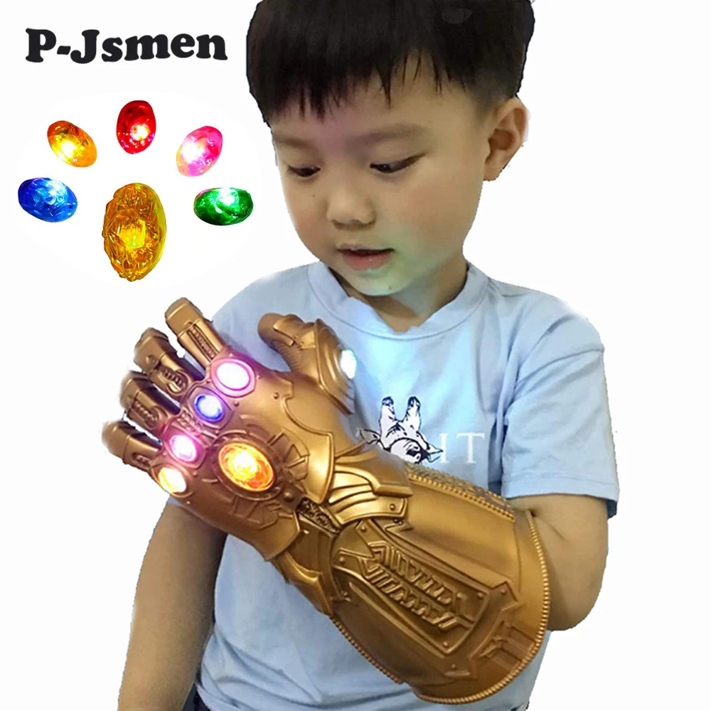 Bulex Infinity Gauntlet Light Glove Superhero Cosplay Gloves LED Kids Adult Carnival Costume Halloween Accessories