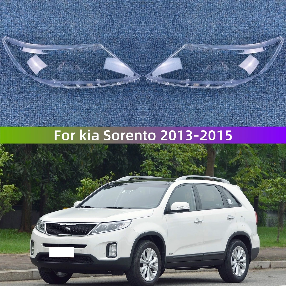 

For kia Sorento 2013 2014 2015 Accessory Cars Lights Cover Headlight Lens Car Front Headlight Lens Cover Lights Shell