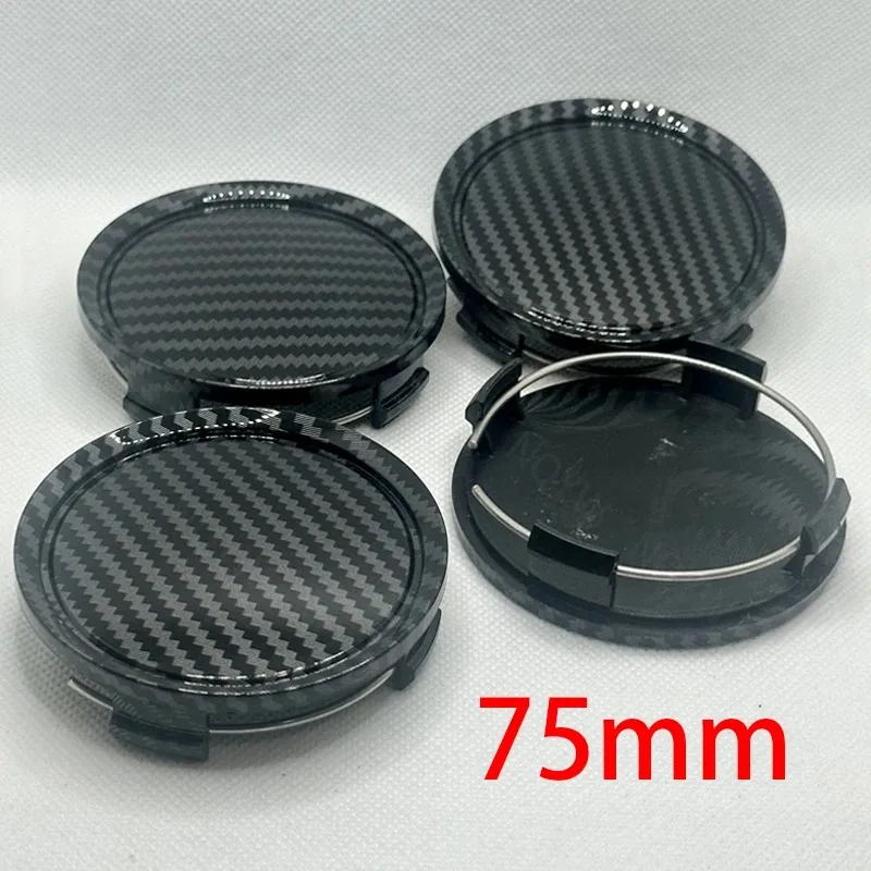 

4 шт., 75 мм, центральные колпаки для колес автомобиля из углеродного волокна, колпаки для ступицы, центральная крышка, сменные аксессуары для стайлинга