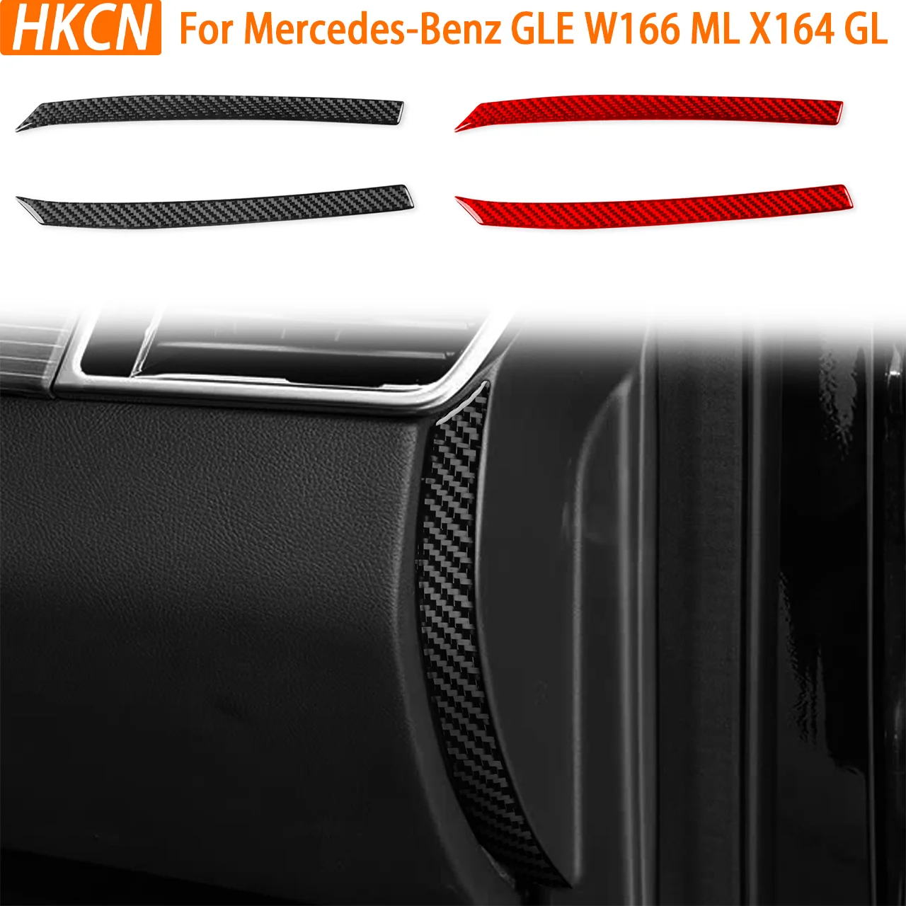 

For Mercedes-Benz GLE W166 ML X164 GL Carbon Fiber Instrument side Panel Trim strip Car Accessories Interior Decorative Stickers